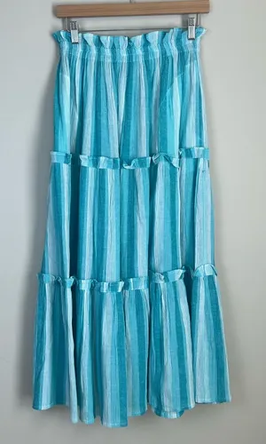 Tuckernuck Prado Maxi Skirt with‎ Pockets XS Blue White thumbnail 1