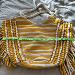 Yellow and White Beach Tote Bag thumbnail 9