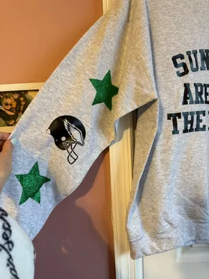 Gildan NFL PHILADELPHIA EAGLES GRAY CREWNECK SWEATSHIRT thumbnail 3