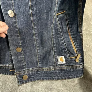 Carhartt Jacket Trucker Brewster Dark Wash Denim Jacket Womens Medium Western thumbnail 3