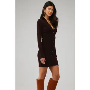 $60 New peppermayo Ring My Bell Mini Dress - Brown - size 4 thumbnail 3