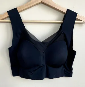 Nylon black wide strap padded bra full coverage women's 3XL (US M) mesh detail‎ thumbnail 1