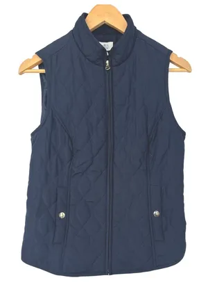 Croft & Barrow Vest Women‎ PXS Navy Blue Quilted Zip Up Outdoor Hiking Classic thumbnail 1