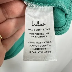 Lulus Ribbed V Neck Cropped Tank Top Teal‎ Green Size Medium NWT thumbnail 9