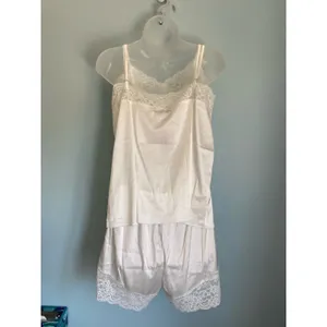 Satin and lace sleep set Allegra K Medium White Romantic Whimsical thumbnail 8