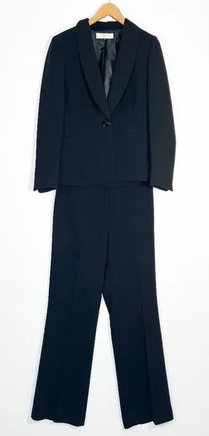 Tahari Arthur S Levine Vintage Black Blazer Jacket Pant Suit 2pc Set Womens 8 thumbnail 1
