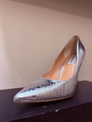 Steve Madden Silver Snake Skin Heels thumbnail 5