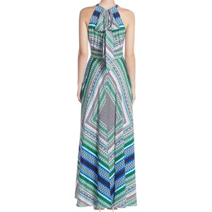 NWT Eliza J Scarf Print Chiffon Maxi Dress‎ Size 2 Vacation Feminine Colorful thumbnail 2