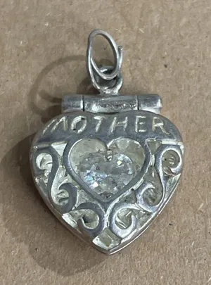 Jezlaine Jez Sterling Silver Crystal Mother Heart Locket Pendant Charm thumbnail 1