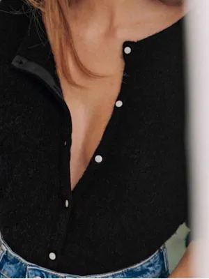 Sezane Gaspard Cardigan Black Mohair Alpaca Knit Sweater Size S thumbnail 6