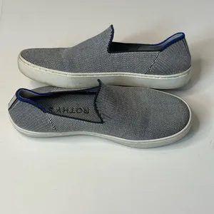Rothy’s The Sneaker Slip On Shoes Womens Size 8 Blue/White Comfort Casual thumbnail 5