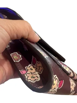 Kate Spade Frosted Floral Tinsel Flap Crossbody/Clutch Bag in Deep Berry NEW!!! thumbnail 6