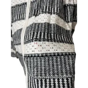Talbots Cardigan Sweater Womens Small‎ Black White Striped Zip Up Knit thumbnail 4