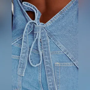 NWT Women’s‎ Denim Halter Open Back Vest Top thumbnail 5