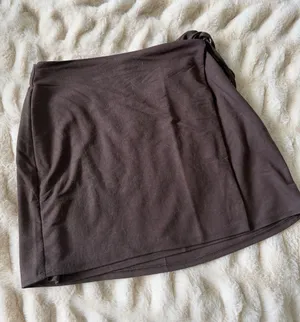Mango chocolate brown wrap mini skirt thumbnail 1