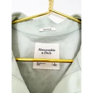 Abercrombie & Fitch Vegan Leather Oversized Shirt-Jacket Size Large Mint Shacket thumbnail 6