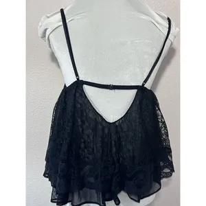 Victoria's Secret Coral Pink Babydoll Lace Sheer Cami Top Lingerie Size Large thumbnail 2