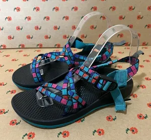 Chacos ✨ Women’s Strappy‎ Sandals Teal Pink Blue Toe Loop 5 thumbnail 1
