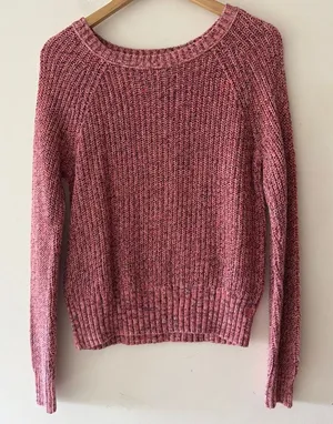 American Eagle‎ Pink and Purple Cotton Sweater thumbnail 1