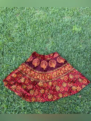 Vintage Temptation NWT Velvet Tapestry Midi Skirt Boho Festival Y2K Medium thumbnail 2
