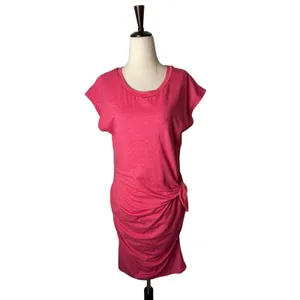 Sundry Side Knot‎ T Shirt Dress Women Large Pink Ruched Mini Athleisure Preppy thumbnail 2