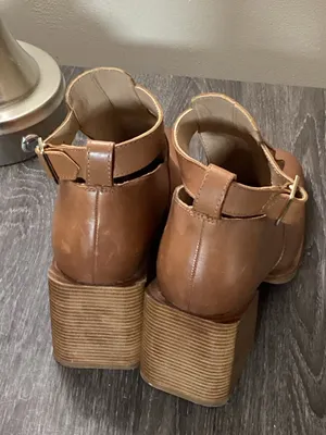 Free People Brady Buckle Bootie in Cognac Leather thumbnail 4