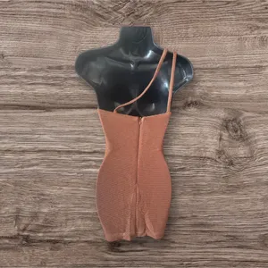 Rumer Penelope Mini Dress Small NWT Brown Ribbed Bodycon REVOLVE thumbnail 4