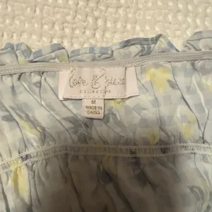 Blue and yellow gingham crop top with lemon print. Multiple Size M thumbnail 3