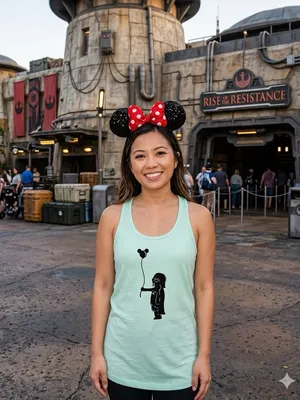 NWT Boutique Custom made Darth Vader Mickey Balloon Mint Racerback Tank Top XS thumbnail 2