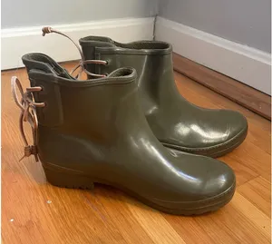 Sperry Top-Sider Saltwater Olive Green Rubber Rain Boots Womens 8 STS99566 thumbnail 1