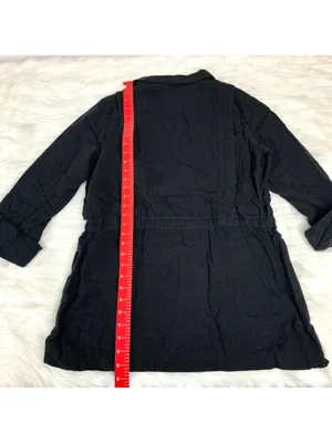 NEW Free People Linen Blend Charly Blazer SIZE MEDIUM MIDNIGHT NWT thumbnail 13