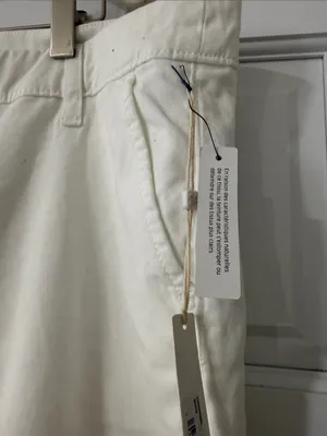 Caslon Cotton Chino Cropped Pants Pockets Straight White Stretch Women Size 12 thumbnail 4