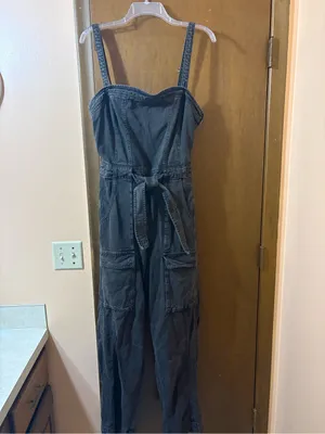 Free People Go West Utility Jumpsuit in Black thumbnail 3