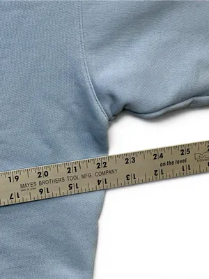 Alo Yoga Blue Cropped Polo Sweatshirt Women’s M/L Oversized Long Sleeve thumbnail 6