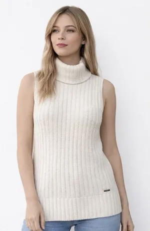 Hollister California Cream Sleeveless Cowl-neck Knit Tunic Sweater - SZ XS thumbnail 1