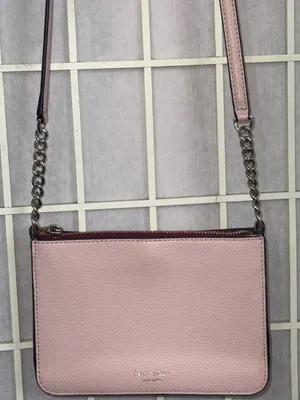 Kate Spade Preppy Pink Minimalist Classic Quiet Luxury Leather Crossbody Purse thumbnail 1