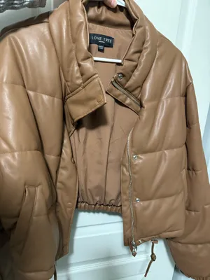 Faux Leather Puffer Jacket thumbnail 2