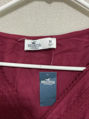 Hollister Women's Deep Burgundy Wrap-Style Blouse thumbnail 2