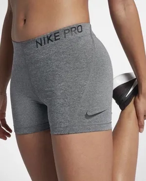 Nike Pro Dri-Fit Women's Training Shorts Size M Gray Elastic Waist Pull On thumbnail 1