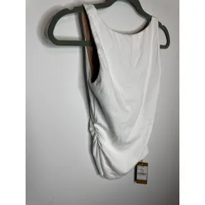 NWT OGL Move White Side Ruched Boat Neck Sleeveless Tank Top Brami Women Size S thumbnail 3