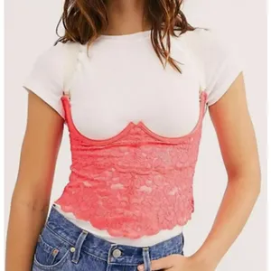 We Are HAH Free People Bust a Move Pink Lace Bustier, Size XS thumbnail 5