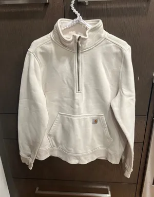 Carhartt Relaxed Midweight Quarter Zip Mock Neck Sweatshirt women's large nwot thumbnail 1