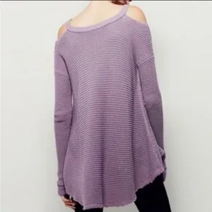FREE PEOPLE Womens Cold Shoulder Long Sleeve Swing Tunic Sweater Top Size XS thumbnail 6