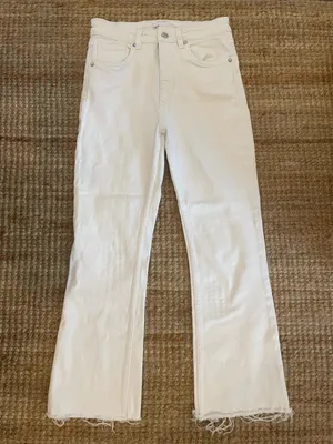 ZARA White Jeans Straight High-Waisted thumbnail 1