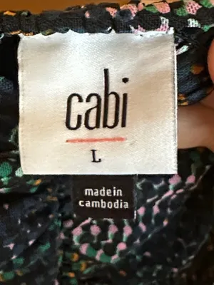 CAbi Elaine Multi Geometric Ruched Neckline,Midi Dress, Puff Sleeves, Smocking thumbnail 3