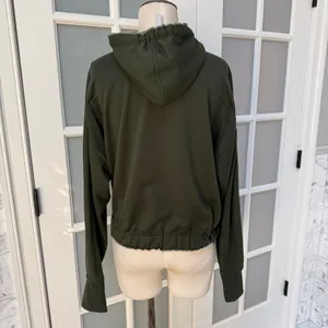 Athleta Ascend Warm-Up Green Active Yoga Running Hoodie Jacket XS thumbnail 4