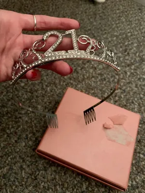 21 Crystal Rhinestone Birthday Tiara Silver thumbnail 4