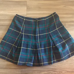 Expressions Navy and Green Plaid Skater Skirt thumbnail 2
