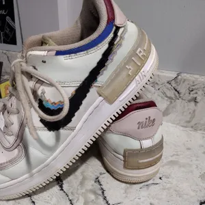 Nike Women’s Air Force 1 Shadow Pixel Swoosh Barely Green and White Shoes sz 10 thumbnail 3