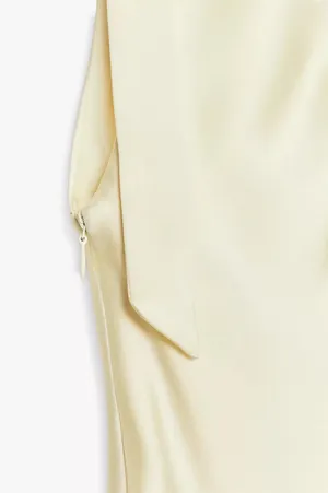 Zara Elegant butter yellow satin maxi long Dress evening party wedding thumbnail 10